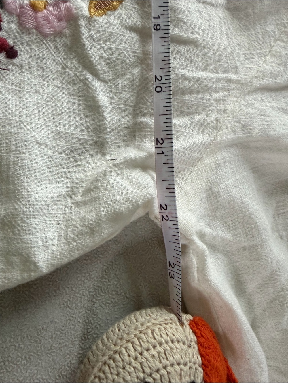 White V-Neck Embroidered Tunic Top with Floral Detail - Picture 7 of 7